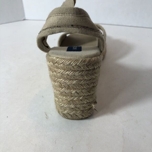 Ann Taylor Sandals Rope Wedge Heel Women's Size 7.5 Tan 3" Heel E1 - Picture 11 of 16